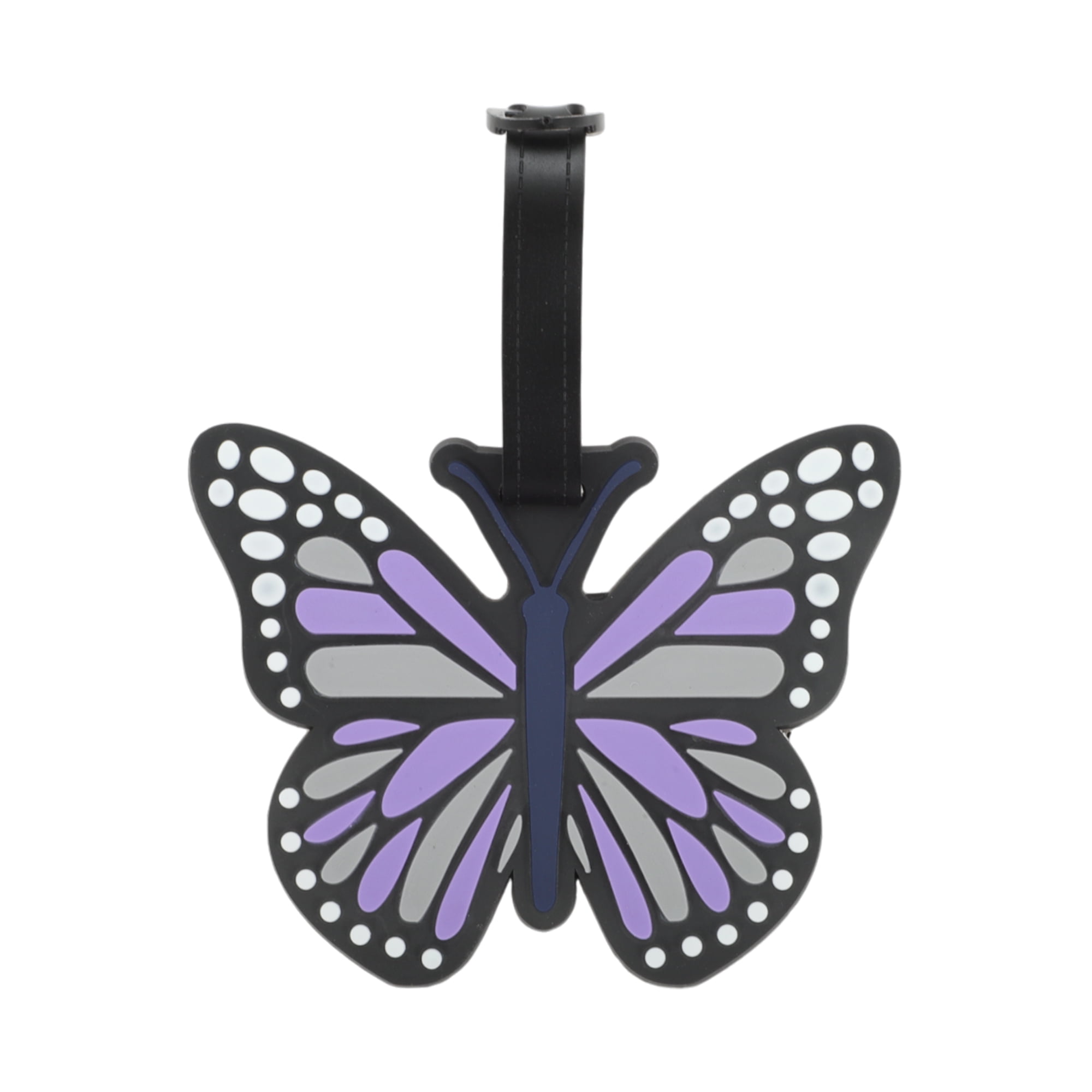 Unique Bargains 1 Pc Butterfly Luggage Tag for Travelling Purple