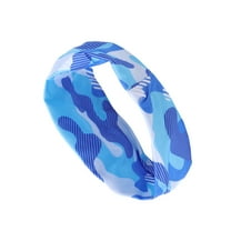 Unique Bargains 1 Pc Camouflage Print Headband for Yoga Blue White