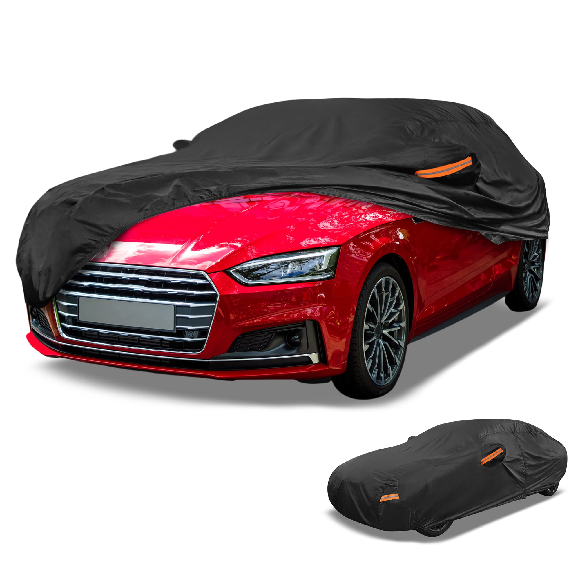 Unique Bargains 1 Pc Car Cover Protection Black 163.39"x68.90"x51.18"