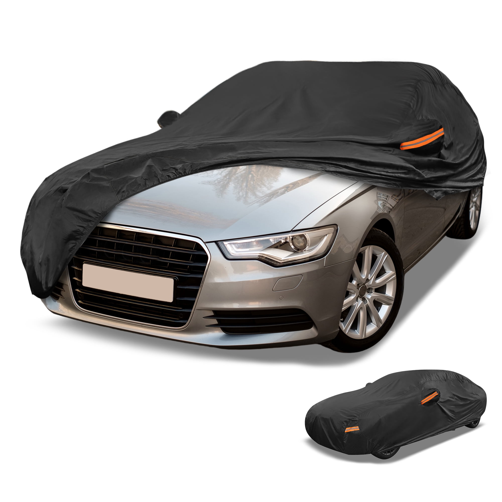Unique Bargains 1 Pc Car Cover Protection Black 208.66"x78.74"x51.18"