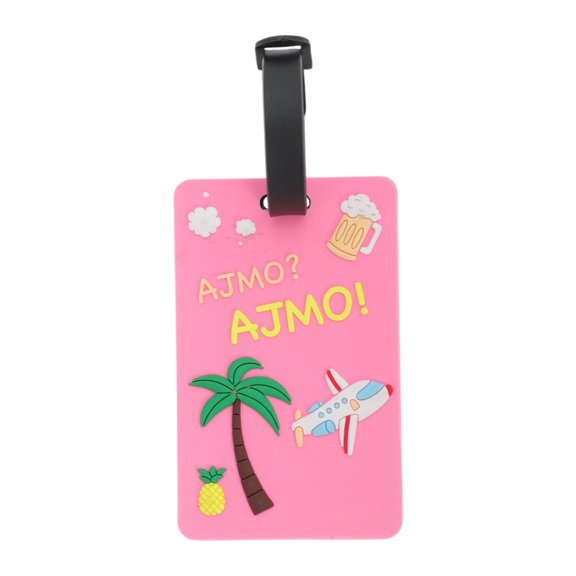 Unique Bargains 1 Pc Cartoon Airplane Tree Luggage Tag for Travel Pink