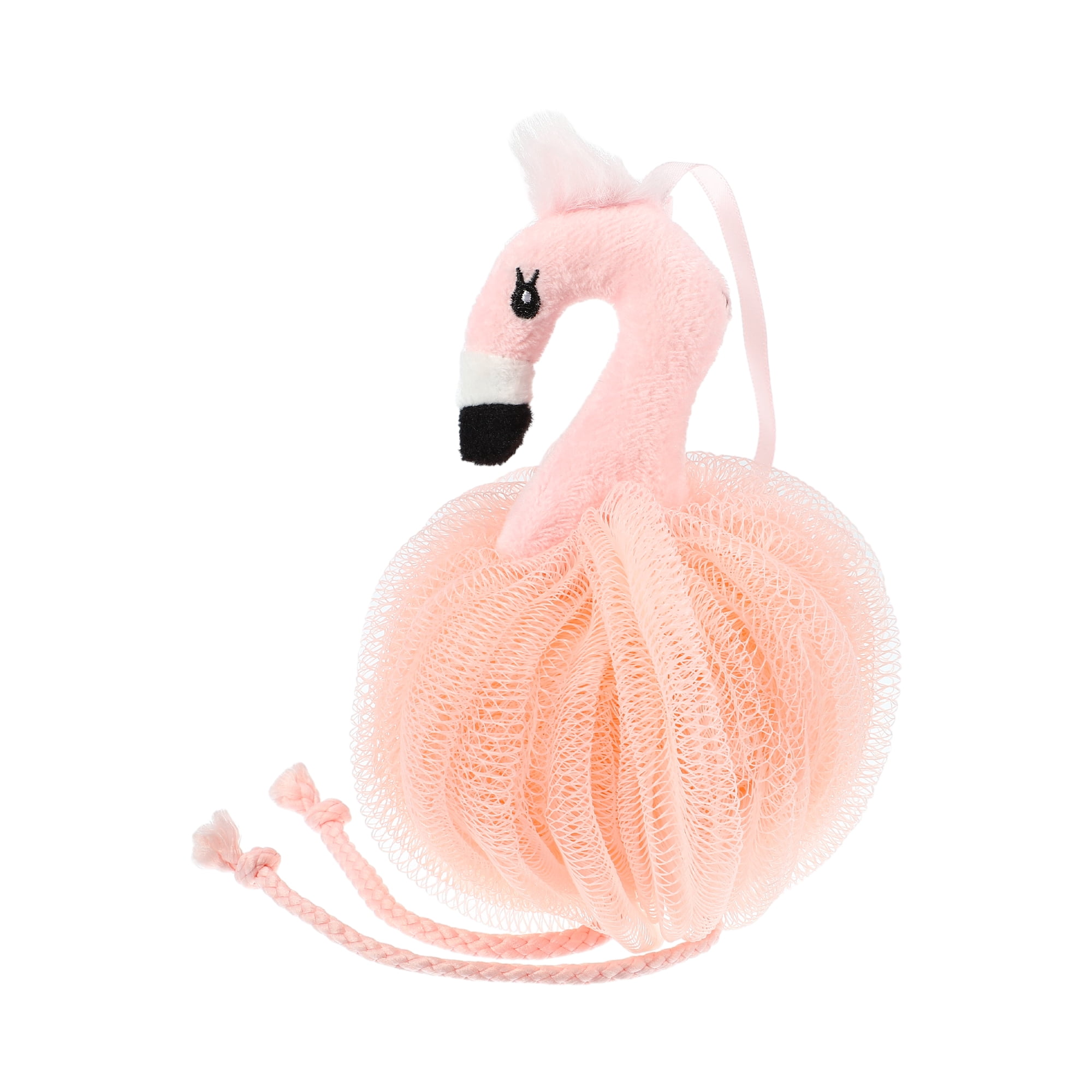 Unique Bargains 1 Pc Cartoon Bath Shower Loofah Sponge Body Puffs 6.30"x4.53" Pink