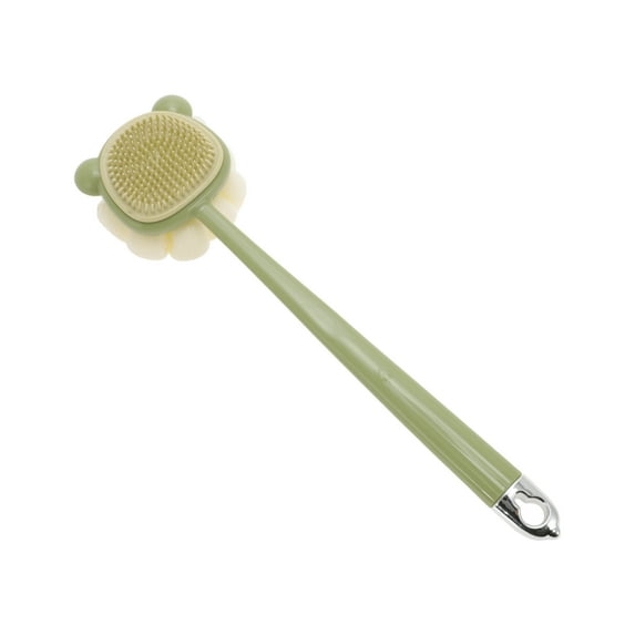 Unique Bargains 1 Pc Cartoon Long Handle Double-sided Bath Brush Back Scrubber Green