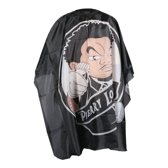 Unique Bargains 1 Pc Cartoon Pattern Hairdressing Cape for Barber Shop 62.99"x55.12" Black Gray