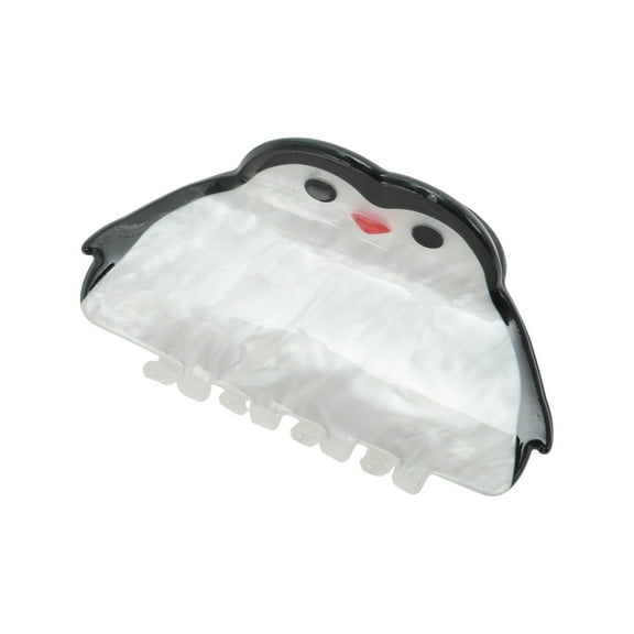 Unique Bargains 1 Pc Cartoon Penguins Hair Clips for Home Black White