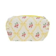 thumbnail image 1 of Unique Bargains 1 Pc Cartoon Print Bow Rose Style Drawstring Makeup Bag for Vacation Yellow Polyester, 1 of 6