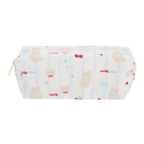 Unique Bargains 1 Pc Cartoon Print Style Drawstring Makeup Bag for Vacation Red Blue Polyester