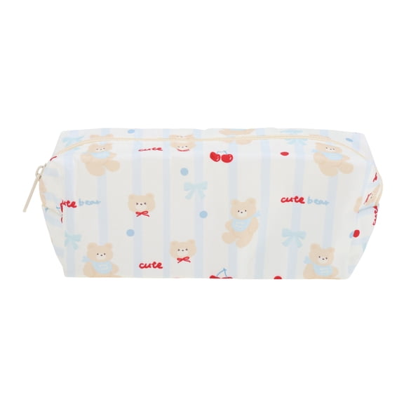 Unique Bargains 1 Pc Cartoon Print Style Drawstring Makeup Bag for Vacation Red Blue Polyester