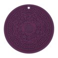 thumbnail image 1 of Unique Bargains 1 Pc Carved Flower Silicone Coaster Purple, 1 of 5