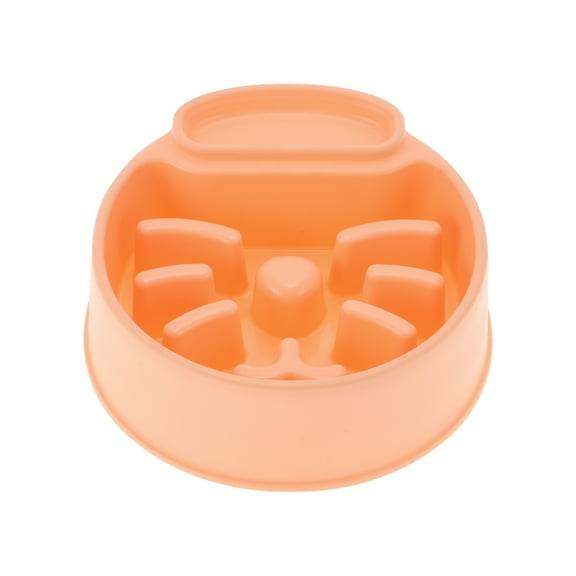 Unique Bargains 1 Pc Cat Shaped Pets Bowl for Indoor and Outdoor Camping PP Orange