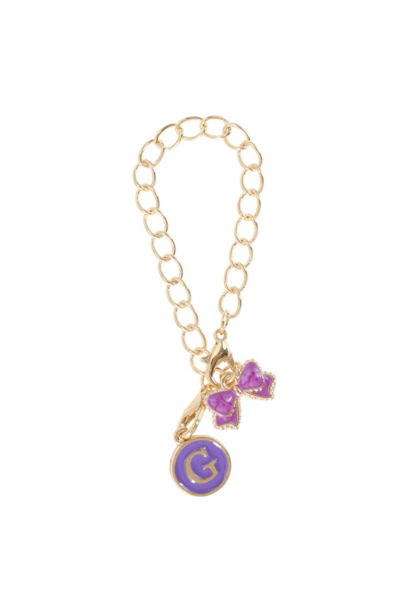 1 Pc Chain Bow Letter G Water Cup Pendant for Travelling Purple Alloy