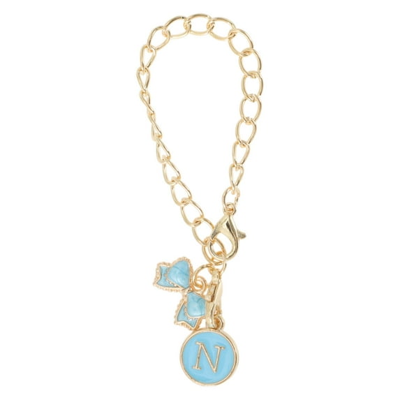Unique Bargains 1 Pc Chain Bow Letter N Water Cup Pendant for Travelling Blue Alloy