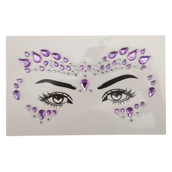 Unique Bargains 1 Pc Charming Rhinestone Stickers for Concert Purple