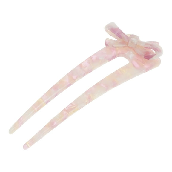 Unique Bargains 1 Pc Chignon Pin Bow Hair Hairpin for Women White Purple