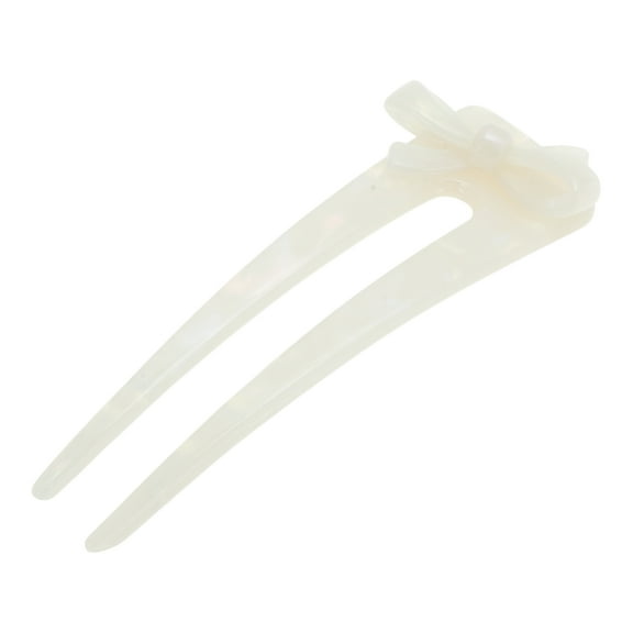 Unique Bargains 1 Pc Chignon Pin Bow Hair Hairpin for Women White