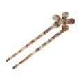 thumbnail image 1 of Unique Bargains 1 Pc Chignon Pin Five-petal Flower Hair Hairpin for Women Brown Green, 1 of 5