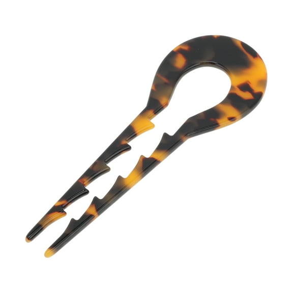 Unique Bargains 1 Pc Chignon Pin U-shaped Toothed Hair Hairpin for Women Dark Brown