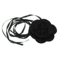 thumbnail image 1 of Unique Bargains 1 Pc Choker Necklace Delicate Pearl Satin Rose Tie Wrap Around Wrist Bracelet Black, 1 of 6