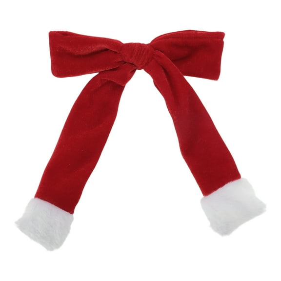 Unique Bargains 1 Pc Christmas Bow Hair Clips Bow Hairdo Clip for Christmas 7.87"x5.91" Red White