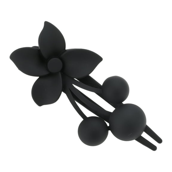 Unique Bargains 1 Pc Christmas Hair Clips Frosted Flowers Hairdo Clip for Christmas 3.35"x1.97"x1.57" Black