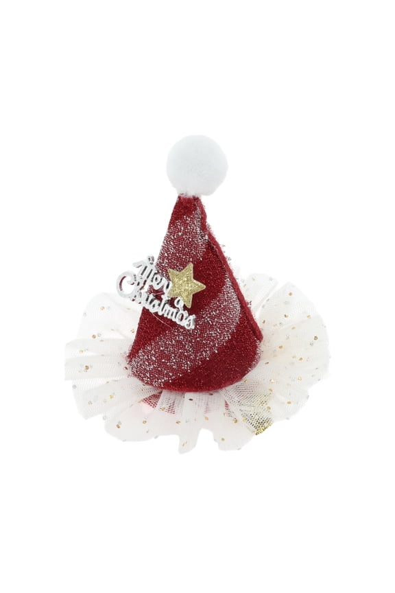 1 Pc Christmas Hair Clips Star Stripes Hairdo Clip for Christmas 3.74"x3.54" Red White