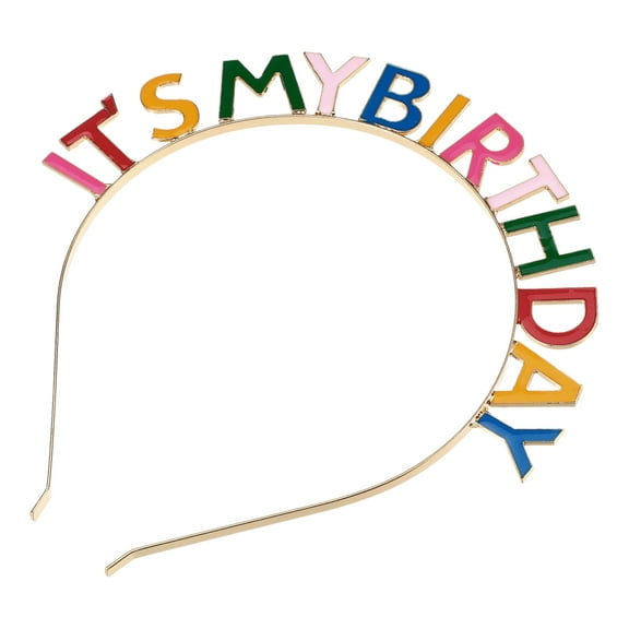 Unique Bargains 1 Pc Classic Birthday Party Rainbow Birthday Headband for Women 7.09"x6.69" Assorted Color