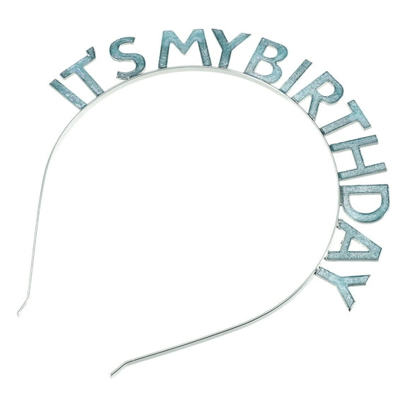 Unique Bargains 1 Pc Classic Birthday Party Rainbow Birthday Headband for Women 7.09"x6.69" Blue