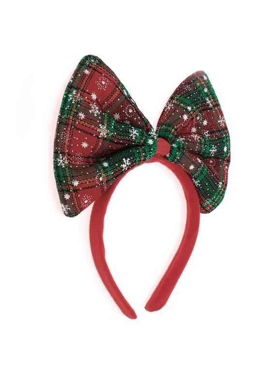 1 Pc Classic Bow Shape Headband for Halloween 4.72" Diameter Green Red