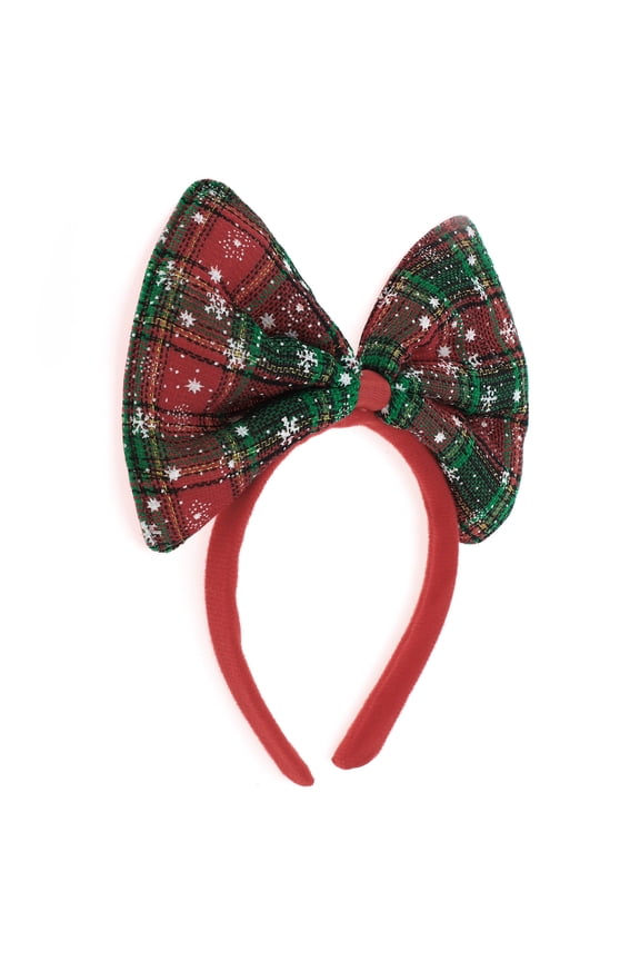 1 Pc Classic Bow Shape Headband for Halloween 4.72" Diameter Green Red