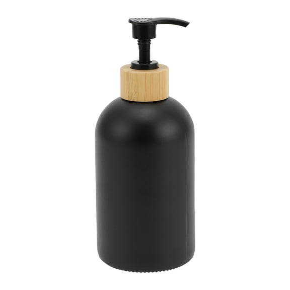 Unique Bargains 1 Pc Classic Cylindrical Soap Pump Dispenser for Bathroom Hotel 400ml Black