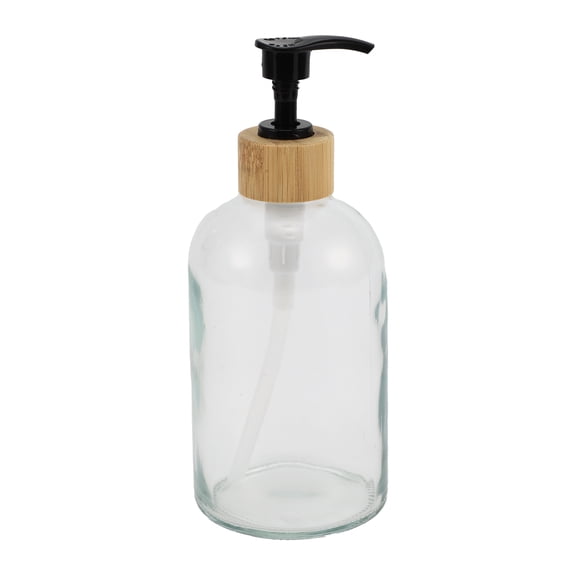 Unique Bargains 1 Pc Classic Cylindrical Soap Pump Dispenser for Bathroom Hotel 400ml Clear