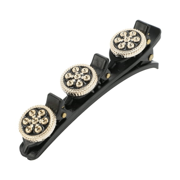 Unique Bargains 1 Pc Classic Dots Hair Clips Hairdo Clips for Women 4.13"x0.71"x1.18" Black