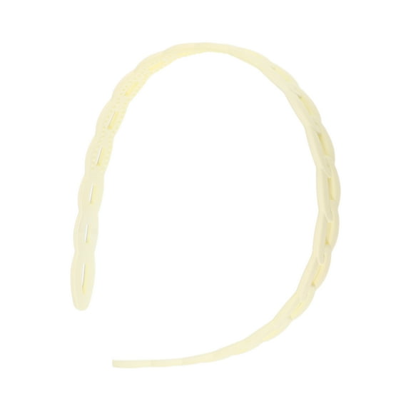 Unique Bargains 1 Pc Classic Elegant Frosted Chain Hairband for Women for Girls 5.51"x4.72" Beige
