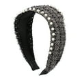 thumbnail image 1 of Unique Bargains 1 Pc Classic Elegant Wide Pearl Headband for Women for Girls 6.10"x1.97" Black, 1 of 4