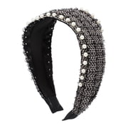 Elegant Black Pearl Headbands for Women and Girls at Walmart display picture 2