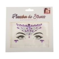 Unique Bargains Christmas 1 Pc Classic Face Rhinestone Stickers for Concert Purple