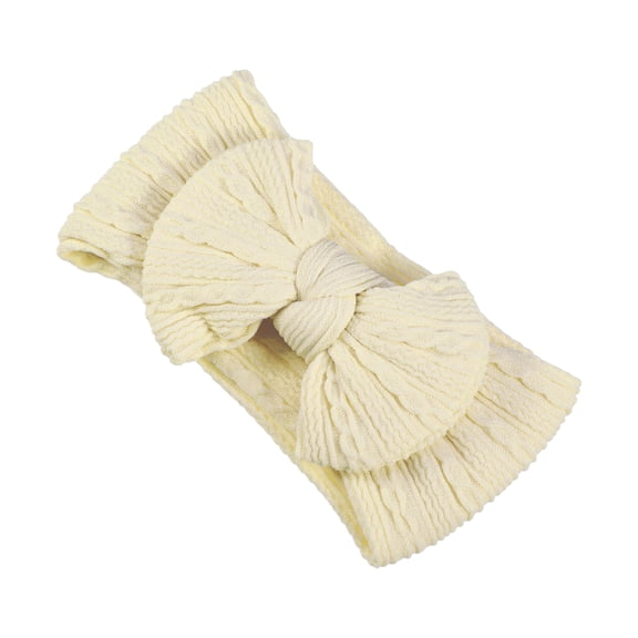 Unique Bargains 1 Pc Classic Fashion Bow Headbands for Girls  6.10"x3.35" Beige