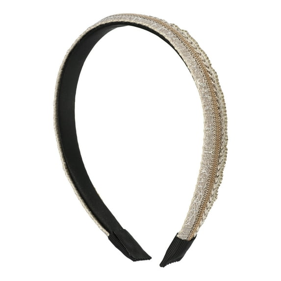 Unique Bargains 1 Pc Classic Fashion Chain Headband for Women Girls 6.10"x0.79" Rose Gold Tone