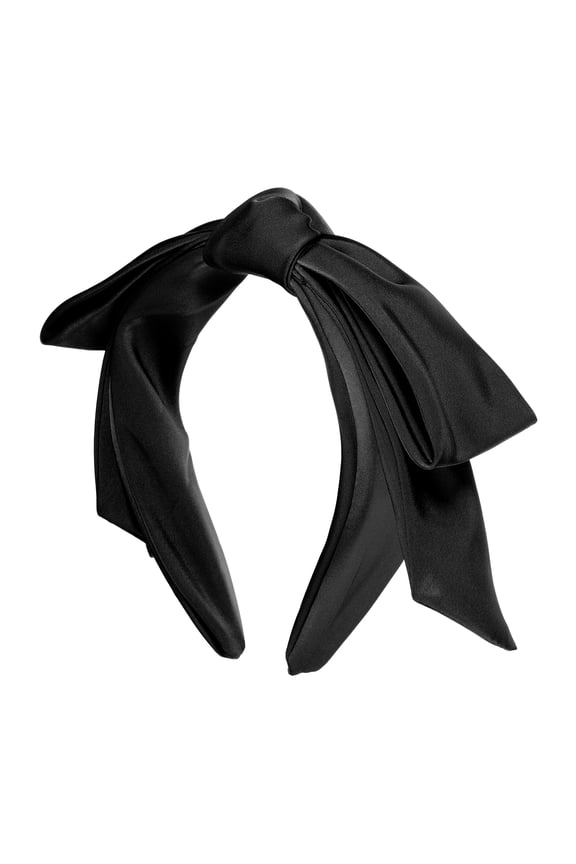 1 Pc Classic Fashion Double Layer Bow Headband for Women Girls 5.91"x1.38" Black