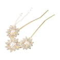 thumbnail image 1 of Unique Bargains 1 Pc Classic Flowers Tassel Hair Pins Hair Clips for Women 4.84"x2.52"x0.47" Gold Tone, 1 of 5