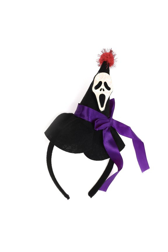 1 Pc Classic Ghost Face Pattern Headband for Halloween Black Purple