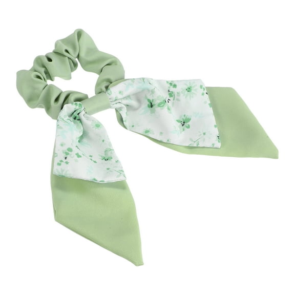 Unique Bargains 1 Pc Classic Grace Bow Hair Ties Hairdo Ties for Women 2.76" Diameter Green