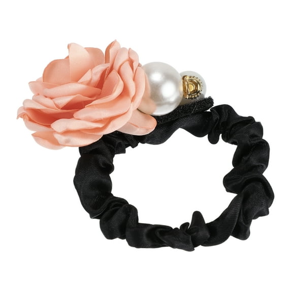 Unique Bargains 1 Pc Classic Grace Pearls Hair Ties Hairdo Ties for Women 2.36" Diameter Orange