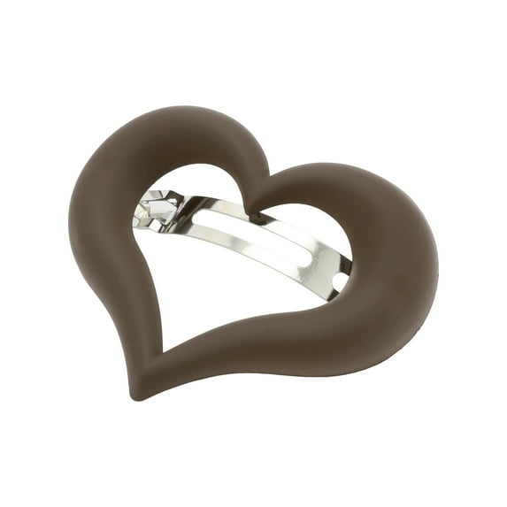 Unique Bargains 1 Pc Classic Heart Hair Clips Hairdo Clips for Women 2.95"x2.56"x1.1" Brown