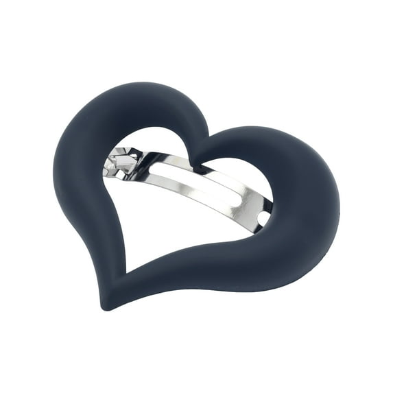 Unique Bargains 1 Pc Classic Heart Hair Clips Hairdo Clips for Women 2.95"x2.56"x1.1" Navy Blue