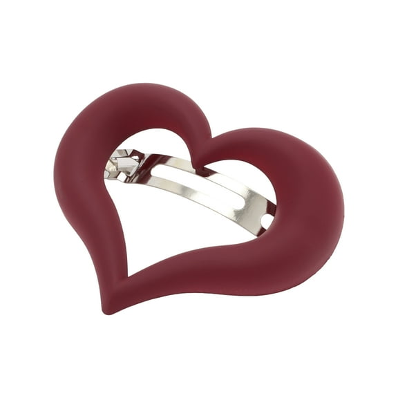 Unique Bargains 1 Pc Classic Heart Hair Clips Hairdo Clips for Women 2.95"x2.56"x1.1" Wine Red