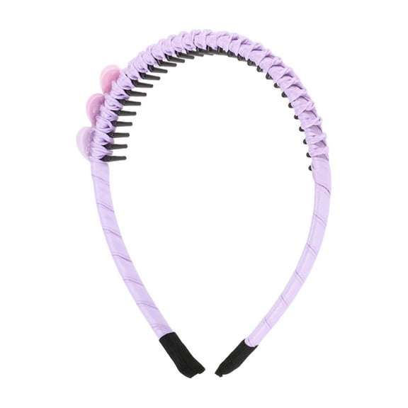Unique Bargains 1 Pc Classic Heart-shaped Headbands for Girls 5.51"x4.72"x0.83" Purple