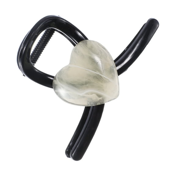 Unique Bargains 1 Pc Classic Love Heart Shape Hairpin Hairdo Clip for Girls 3.15"x2.13"x1.89" Black