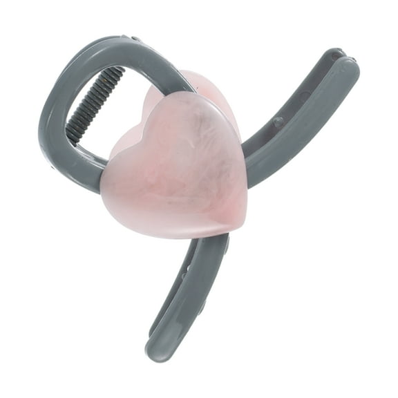Unique Bargains 1 Pc Classic Love Heart Shape Hairpin Hairdo Clip for Girls 3.15"x2.13"x1.89" Gray