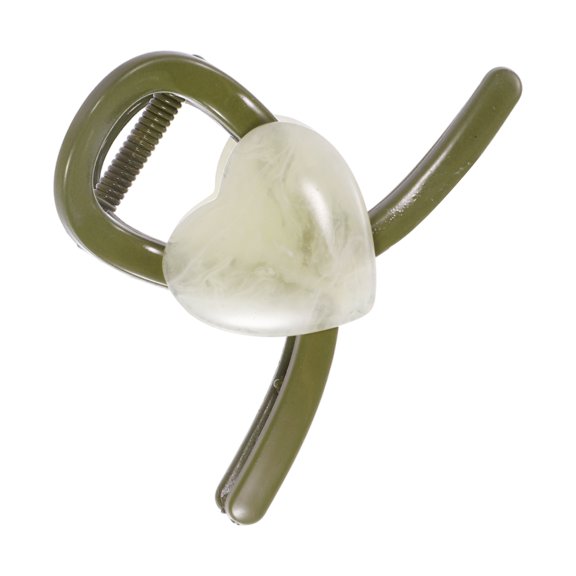 Unique Bargains 1 Pc Classic Love Heart Shape Hairpin Hairdo Clip for Girls 3.15"x2.13"x1.89" Green